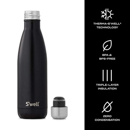 S’well Stainless Steel 17oz Water Bottle, London Chimney Design, Triple-Layer Vacuum Insulation Keeps Drinks Cold for 36 Hours and Hot for 18, BPA Free