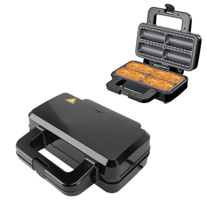 Sausage Roll Maker,800W Double Sided Heating Plates Non Stick Pie Maker Hot Dog Bread Rolls Maker Breakfast Machine for Make 4 Breakfast Sausage Rolls Snacks