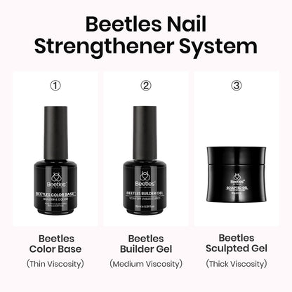 Beetles Builder Gel for Nails-3 Colors 9 in 1 Nail Extension Sculpting Building Clear Nude Pink Hard Gel Kit with Base Top Coat for Pros Women,UV & LED Lamp Cured Needed