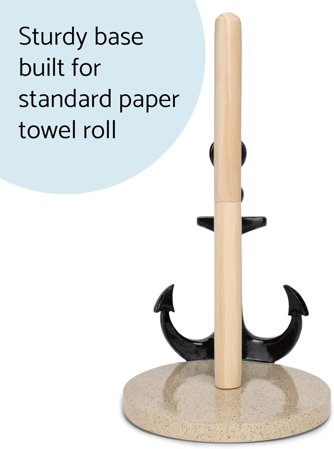 12 inch Elanze Designs Nautical Anchor Resin and Wood Paper Towel Holder