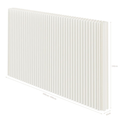 Paper Room Divider, Folding Privacy Screen Lightweight Stretchable Accordion Room Divider Wall, Portable Paper Wall Divide for Home, Office, Clothing Shop (White, L：158in x W: 17in x H：95in)