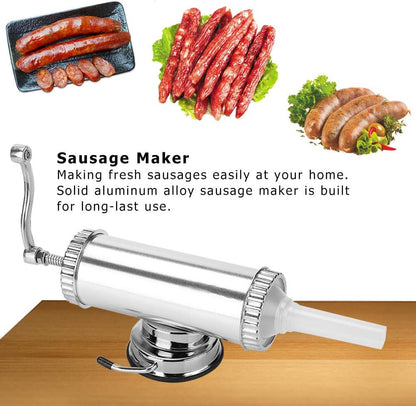 2 LB Food Grade Stainless Steel Vertical Sausage Stuffer Maker Sausage Filler Meat Pork Filler for Home & Restaurant