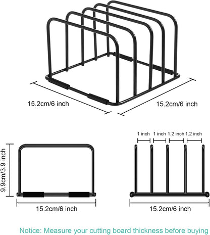 Cutting Board Holder Stand, Countertop Storage Rack, 6 x 6 x 3.9 in. Organizer for Baking Cookie Pan