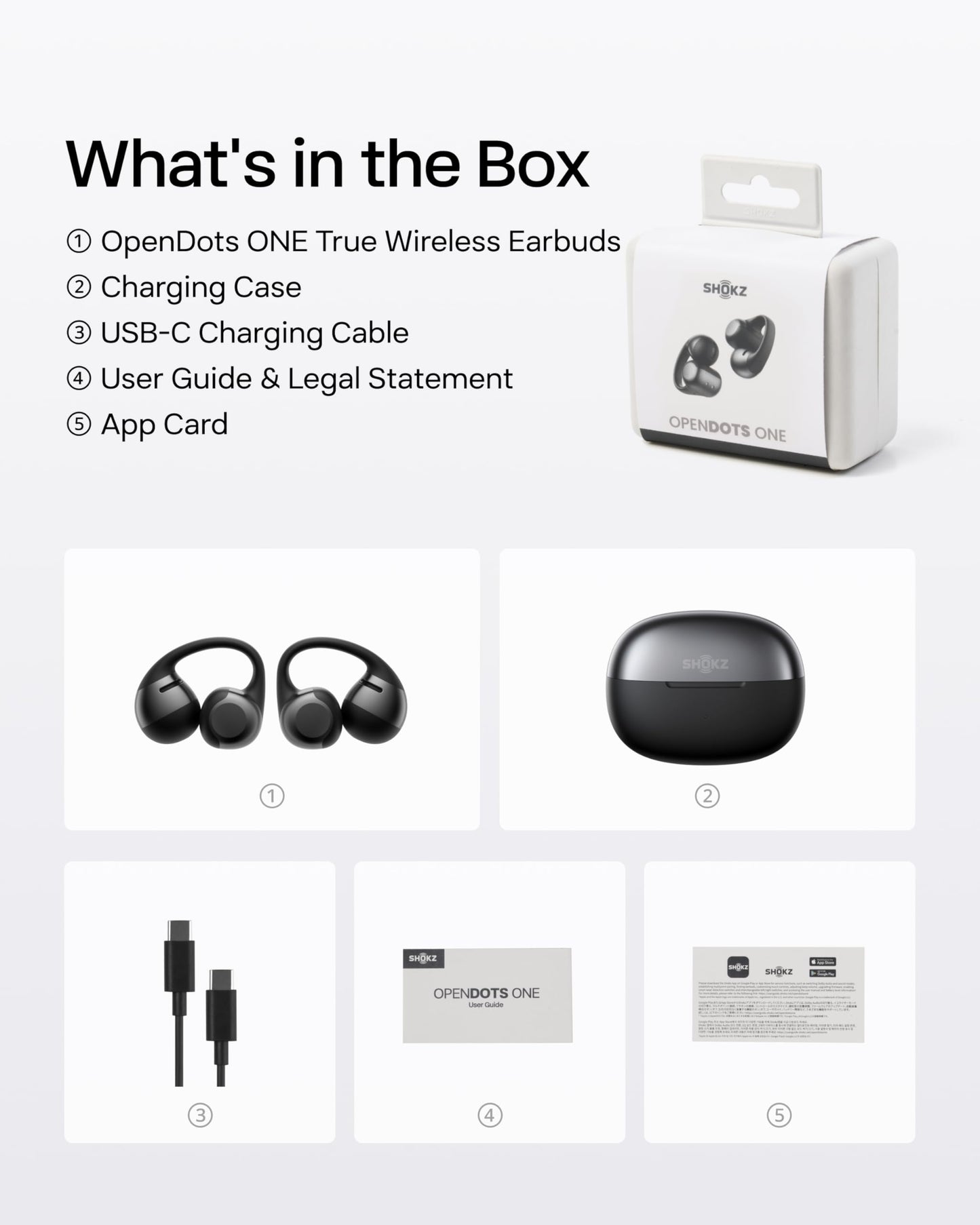 SHOKZ OpenDots ONE-Open-Ear Headphones, Clip-On Earbuds-Wireless Bluetooth Earbuds with Microphone-Secure, Lightweight, Comfort-Premium Dolby Audio-Water Resistant-Fast Charging-Up to 40 hrs Playtime