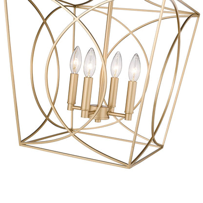 ML Lighting Tracy - 4 Light Pendant-21.9 Inches Tall and 15.87 Inches Wide-Painted Modern Gold Finish -Traditional Installation