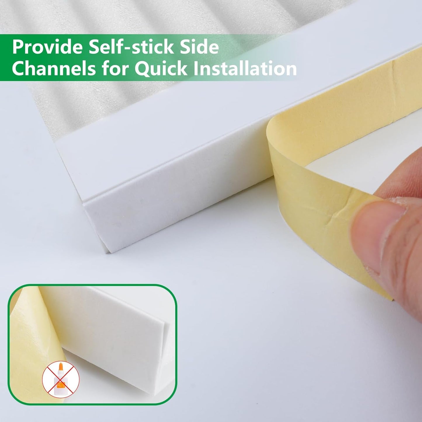 VACUUM002WHITE Window Air Conditioner Side Insulated Panel, 2PIC Insulation Panels Window Seal Kit with 4 Pressure