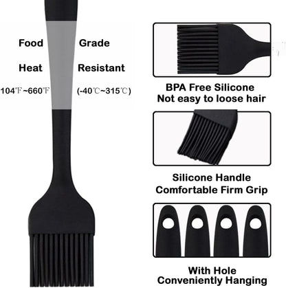 Pastry Brush - Silicone Basting Brush for Cooking, Heat Resistant Food Grade Silicone for BBQ, Grill Baking