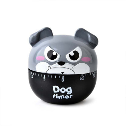 Kitchen Egg Timer,60 Minutes Dog Mechanical Rotating Cooking Timer (Grey)
