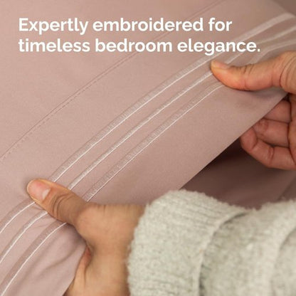 King Standard Pillow Cases - Ultra-Soft Hotel Quality Covers, Fade-Free & Wrinkle Resistant - 2 Piece Set in Mauve