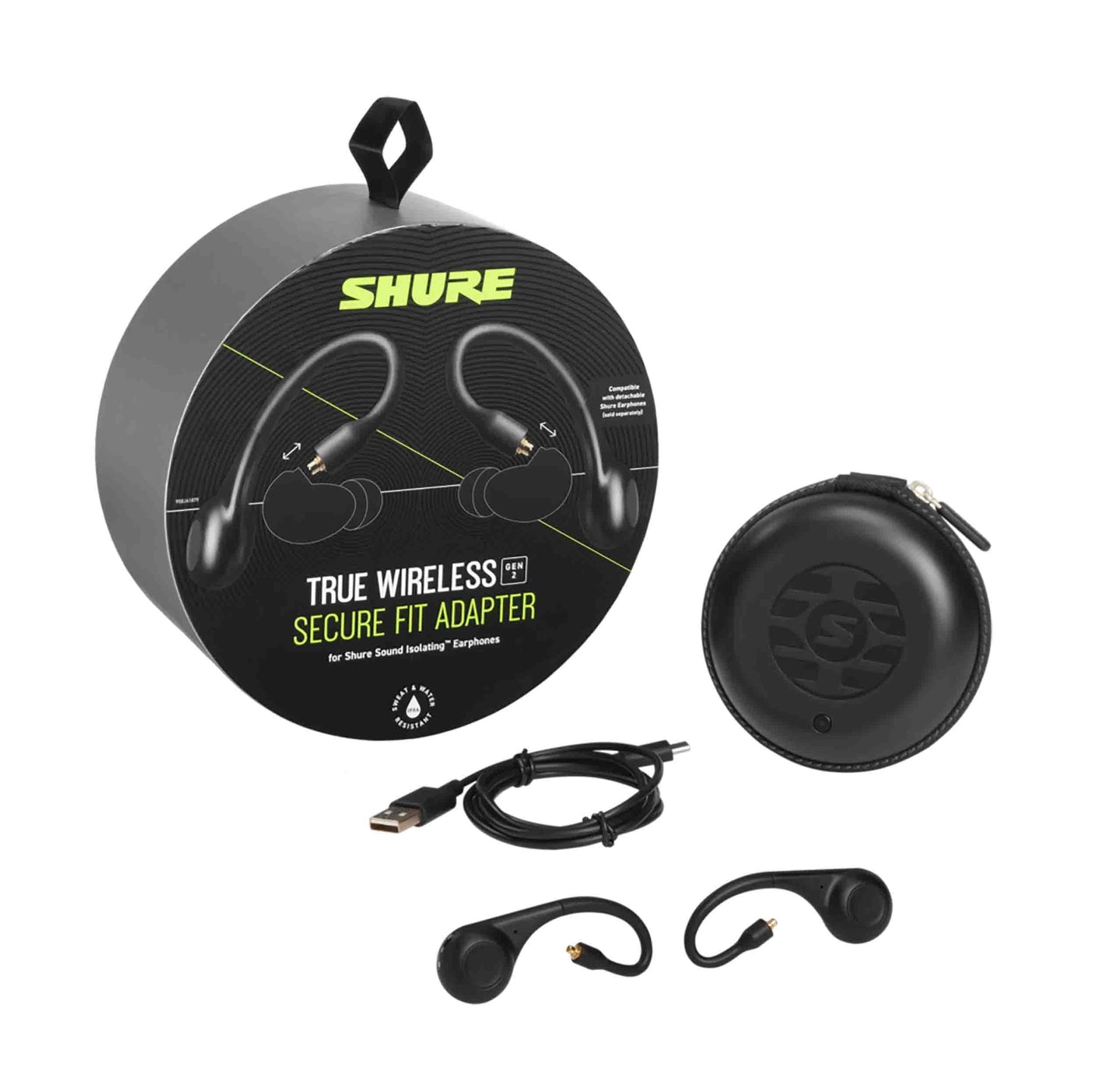 Shure True Wireless Adapter Gen 2 for Sound Isolating Earphones, Secure Over-Ear Fit, Bluetooth 5, 32-Hour Battery with Charging Case (RMCE-TW2)
