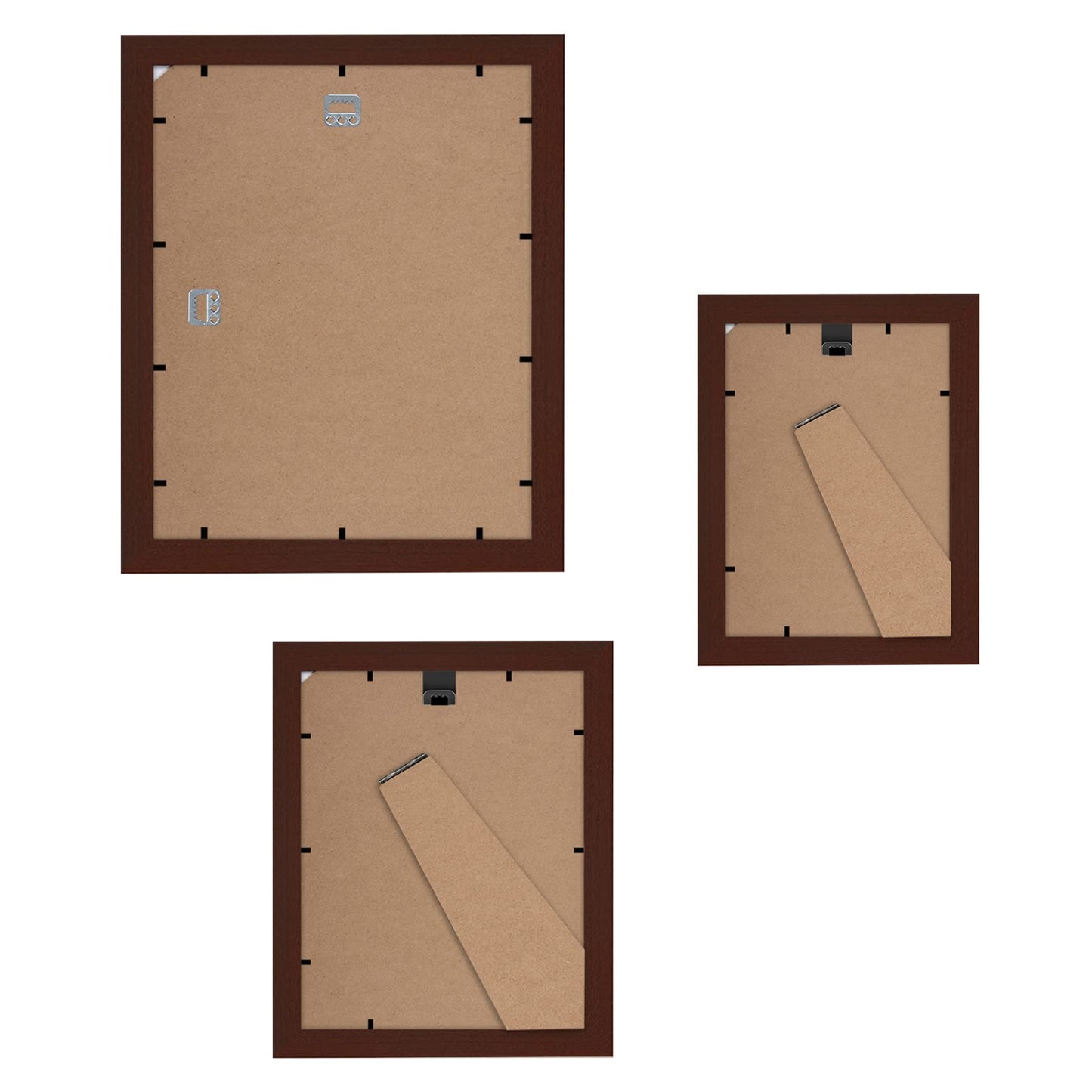 Americanflat Set of 7 Picture Frames with Shatter-Resistant Glass - Gallery Wall Frame Set with One 11x14, Two 8x10 and Four 5x7 Frames - Signature Collection - Mahogany