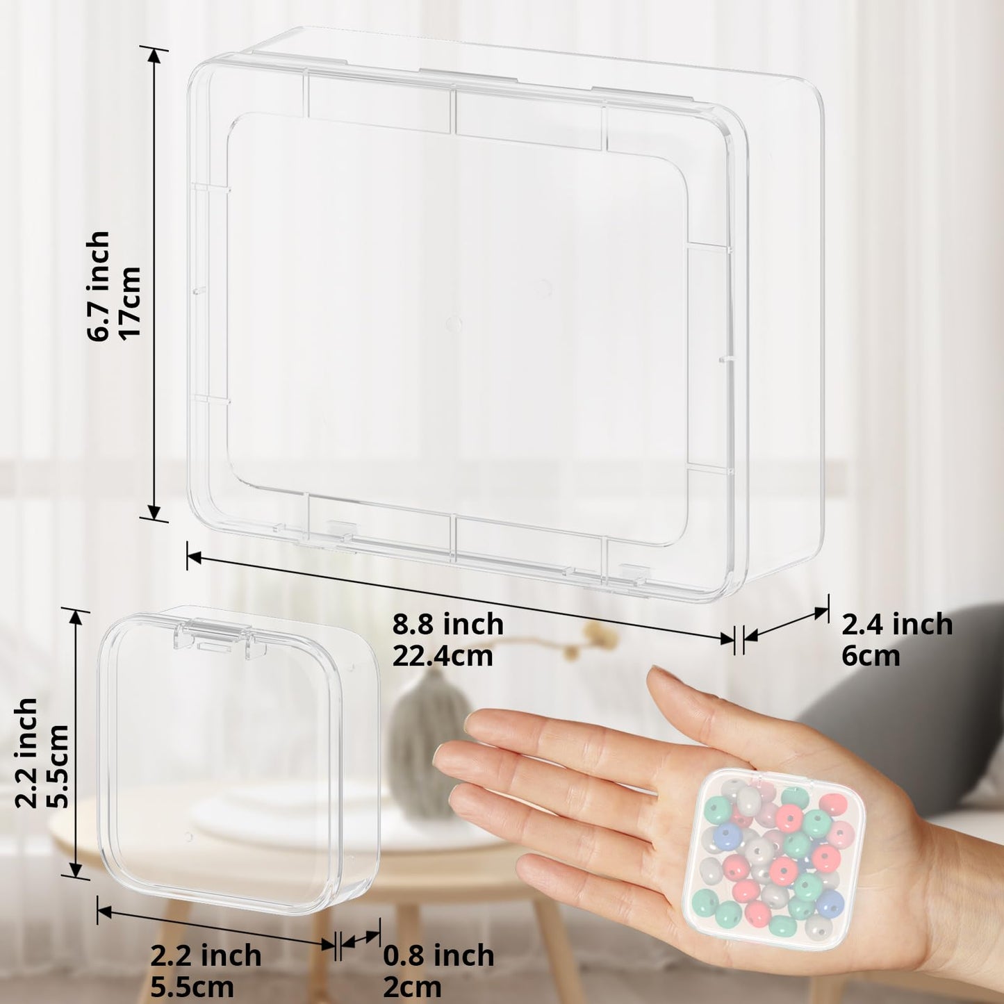 Mathtoxyz Bead Organizer Box, 30Pcs Small Beads Organizers and Storage Plastic Cases Mini Clear Dimond Storage Containers Boxes with Hinged Lid and Rectangle for Bracelet Making DIY Jewelry Craft Nail