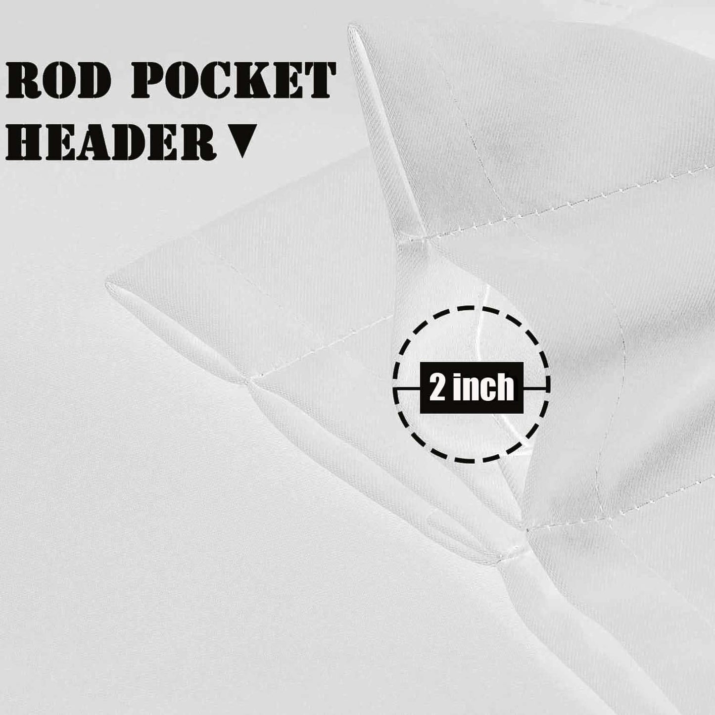 White Valance for Window, Kitchen Valance Curtains, 52 X 18 Inch Long Rod Pocket Farmhouse Panel