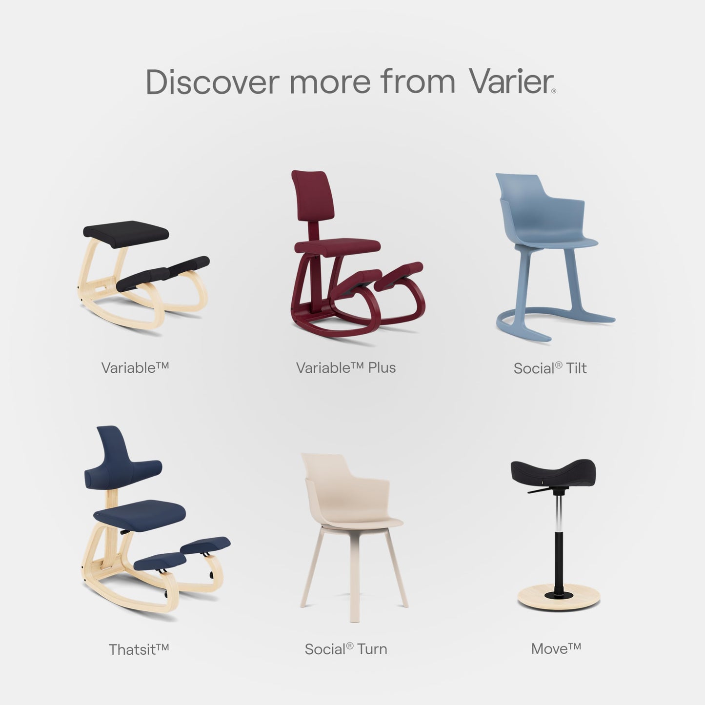 Varier Variable Ergonomic Office Kneeling Chair for Desk Forest – Back Pain Relief, Rocking Seat for Home, Study & Posture Support – 10 Year Quality Guarantee
