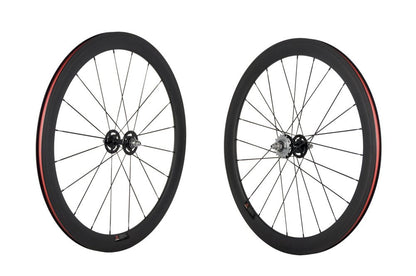 Queen Bike 50mm Carbon Fiber Track Wheel Matte Finish 3K Fixed Gear Wheelset with Cog