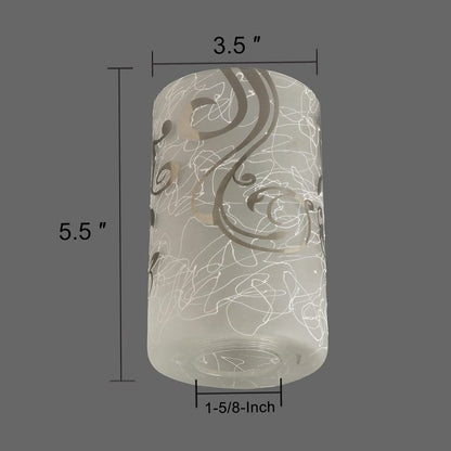 Voguad Electroplated Floral Pattern Replacement Glass Lamp Shade 2 Pack, Frosted Glass Light Cover for Light Fixture,Glass Shade for Wall Sconce,Kitchen Pendant Light,Bedside Lamp,1 5/8 Inch Fitter