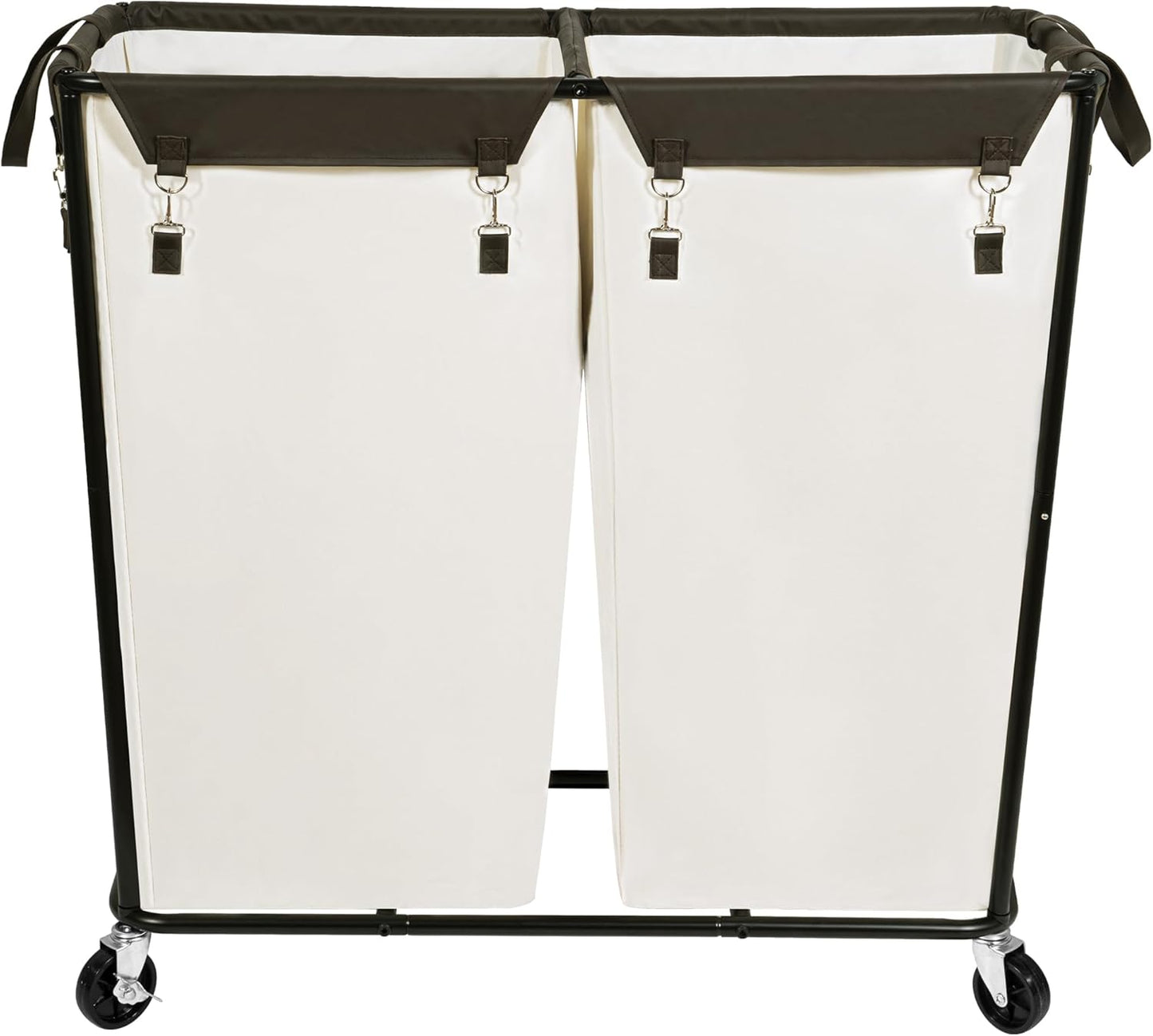 280L 2-Compartment Commercial STO STO Rolling Industrial Laundry Hamper with Wheels, Extra Large Laundry Sorter, Heavy