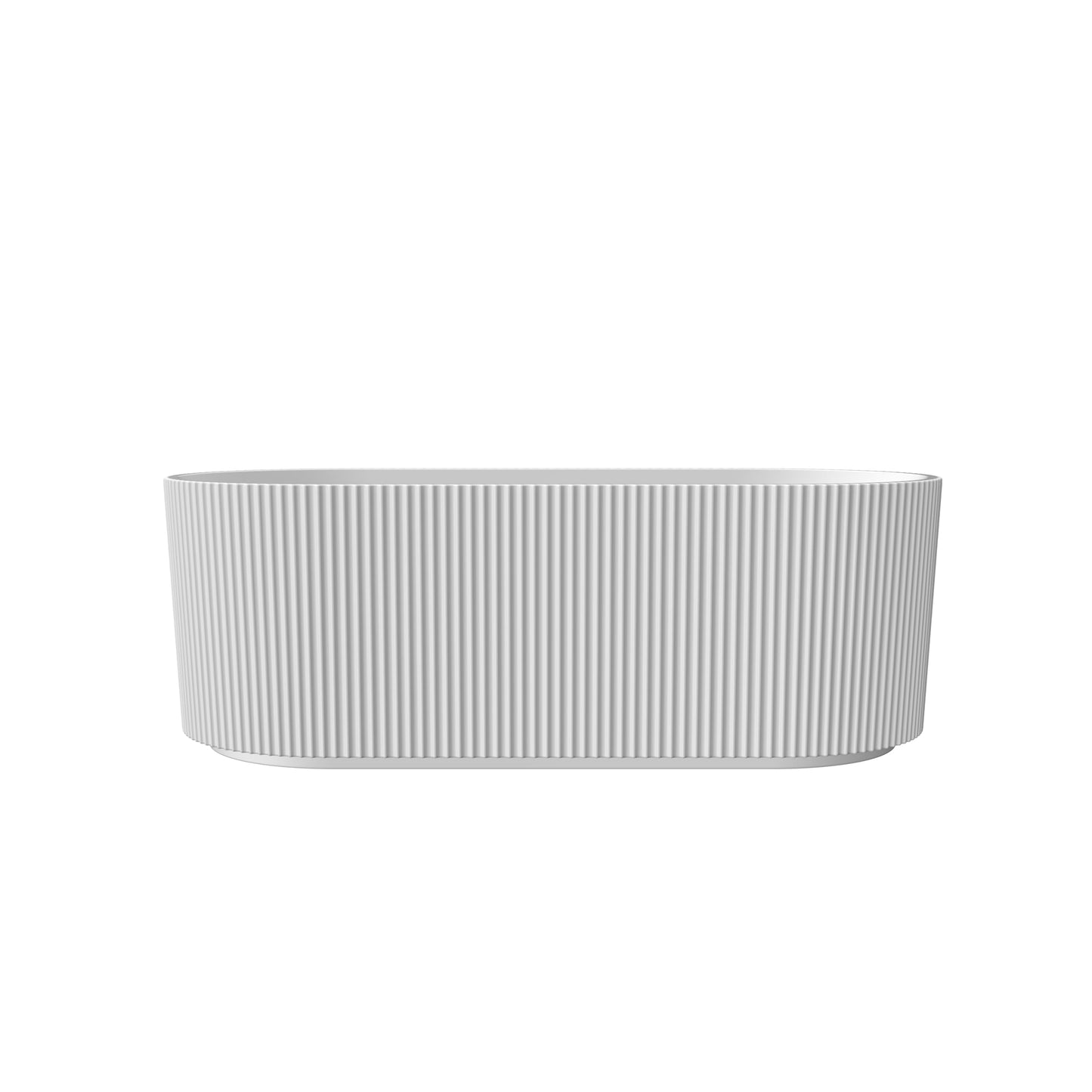 GarveeTech 59" Freestanding Acrylic Bathtub - Luxury Soaking Tub with Overflow Drain, CUPC Certified, Pleated Design, Glossy White, Easy Installation for Modern Bathroom