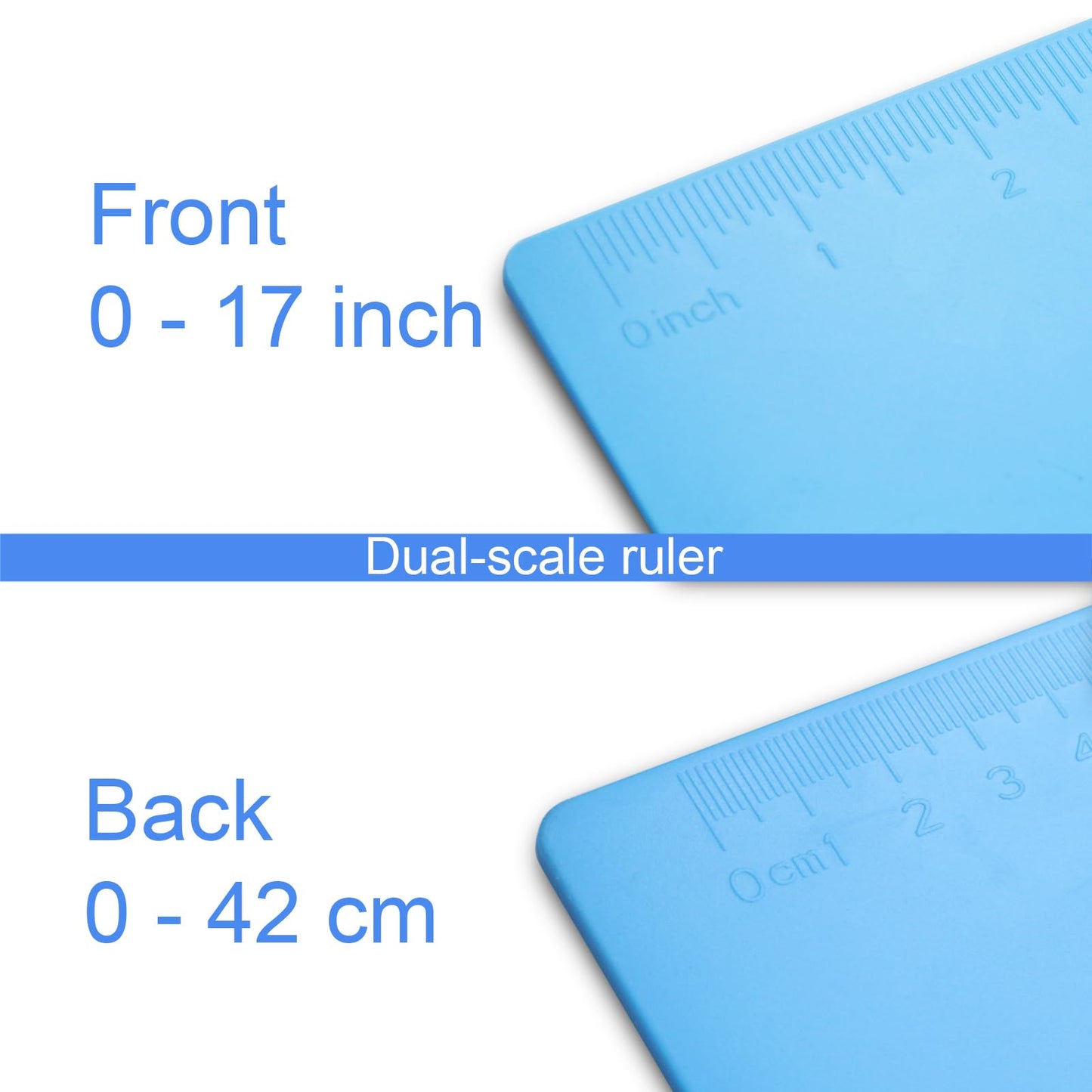 Acocony 11x17 Clipboard with Ruler Extra Large Clipboard Landscape Low Profile Clip 11 x 17 Clipping Board Plastic Blue Pack of 1