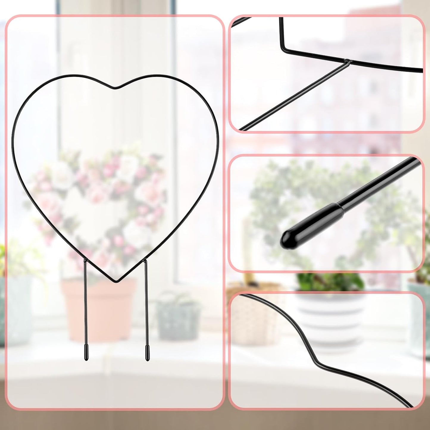 2 12in) PCS Small Trellis for Potted Plants Outdoor Indoor, Metal Stackable Garden Trellis Houseplant Wire Stake