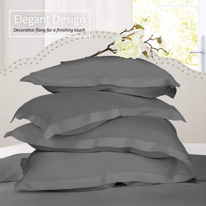Nestl Soft Pillow Shams Set of 2, Double Brushed Microfiber Pillow Covers, Hotel Style Premium Bed Pillow Cases, Gray