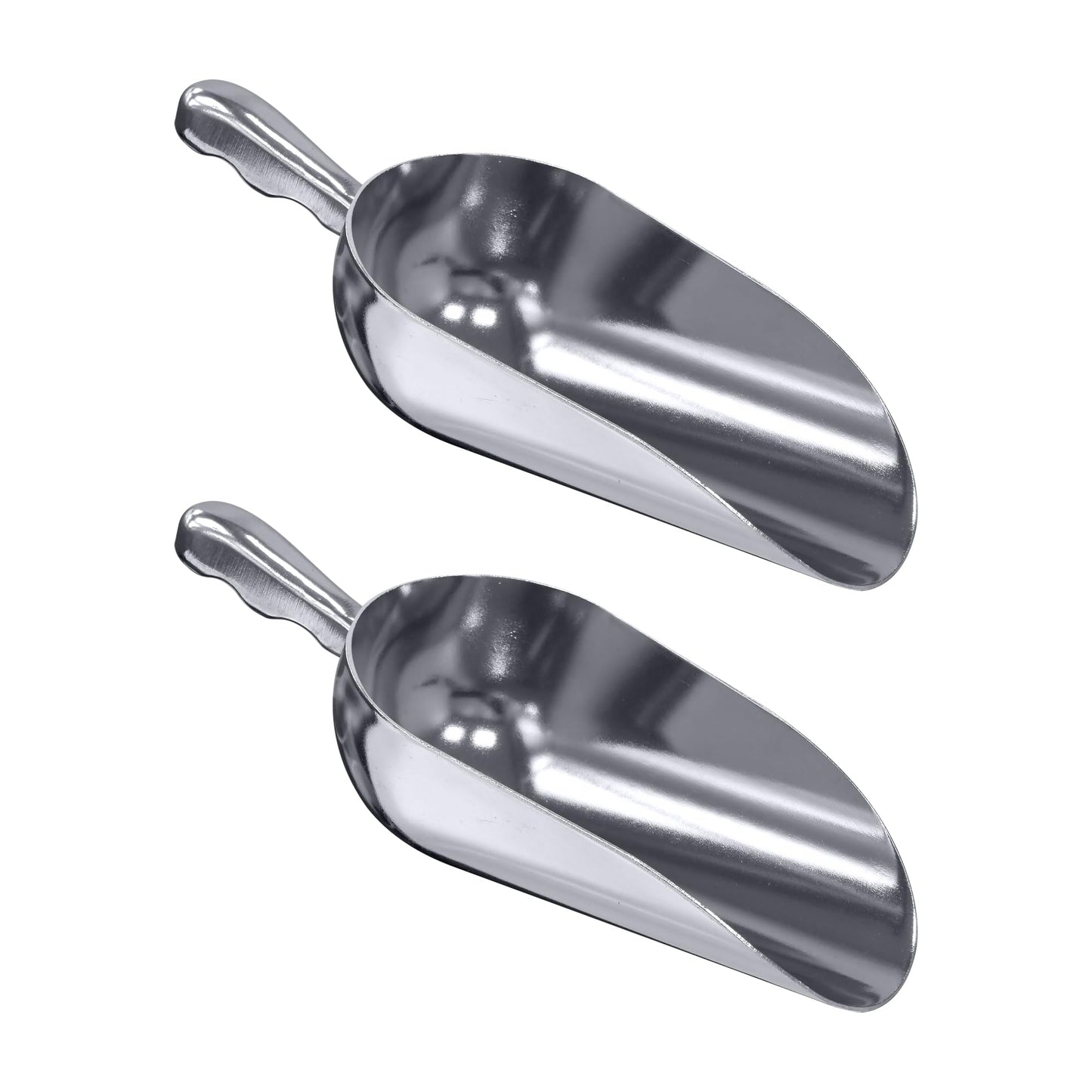 Amazing Abby - Elsa - 38-Ounce Aluminum Ice Scoops (Set of 2), Cast Aluminum Utility Scoops, Food-Grade, Good for Home and Commercial Use, NOT Dishwasher-Safe, Hand-Wash Recommended