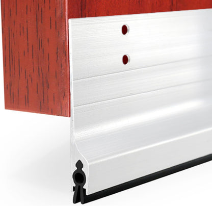Door Metal Kick Plate, Draft Stopper 42 inches, Aluminum Mouse Blocker with Rubber Sweep Seal for Drafty Cover