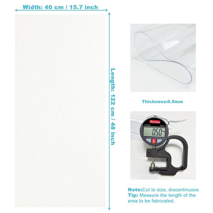 Clear Vinyl Sewing, Transparent PVC Vinyl Roll 15.7" x 48"(40cmx122cm) Super Clear Vinyl Sheets, 0.5 mm Waterproof Vinyl Fabric for Making Handags Bows, Bags and DIY Crafts