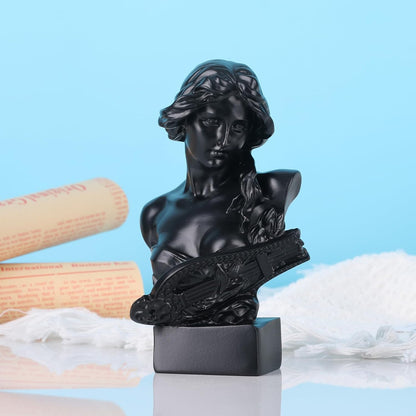 LCCCK 6" H Black Greek Mythology Bust Statue, Resin Aphrodite Sculpture for Coquette Room Decor