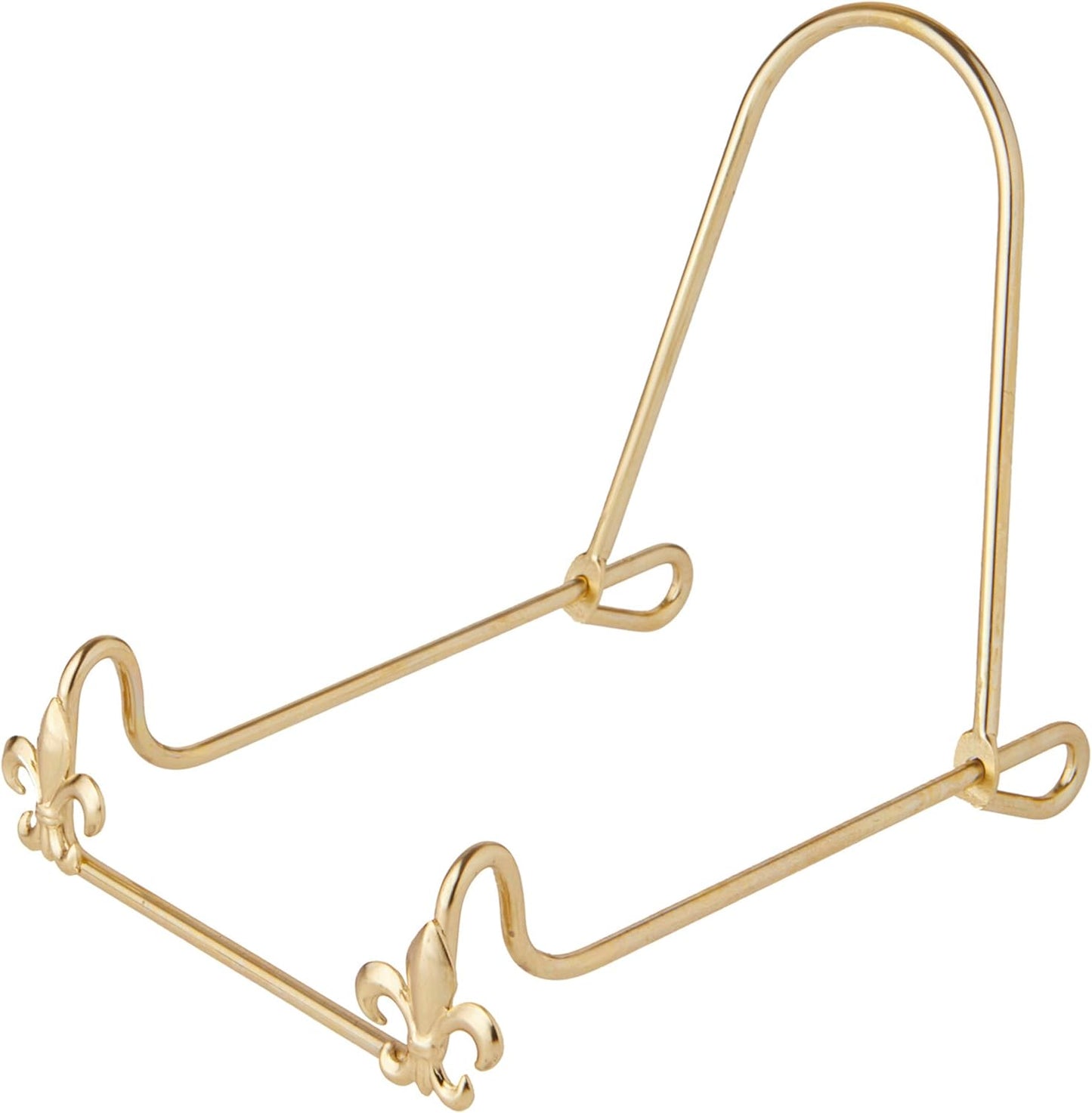 Bard's Adjustable Brass Metal Easel, Fleur de Lis Design, 4.25" H x 4.25" W x 5" D