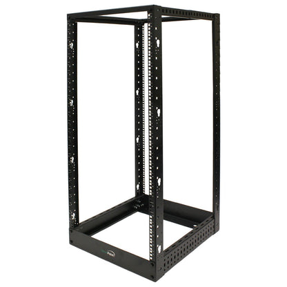 Navepoint 25U Professional 4-Post IT Open Frame Server Network Relay Rack 4.5 Feet Tall Black