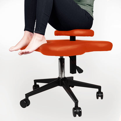 Ergonomic Cross-Legged kneeing Chair, 360° Swivel Meditation Seat for Office Home, Height Adjustable Posture Corrective Seat with Wheels, Criss Cross Yoga Chair for Reducing Back Pain