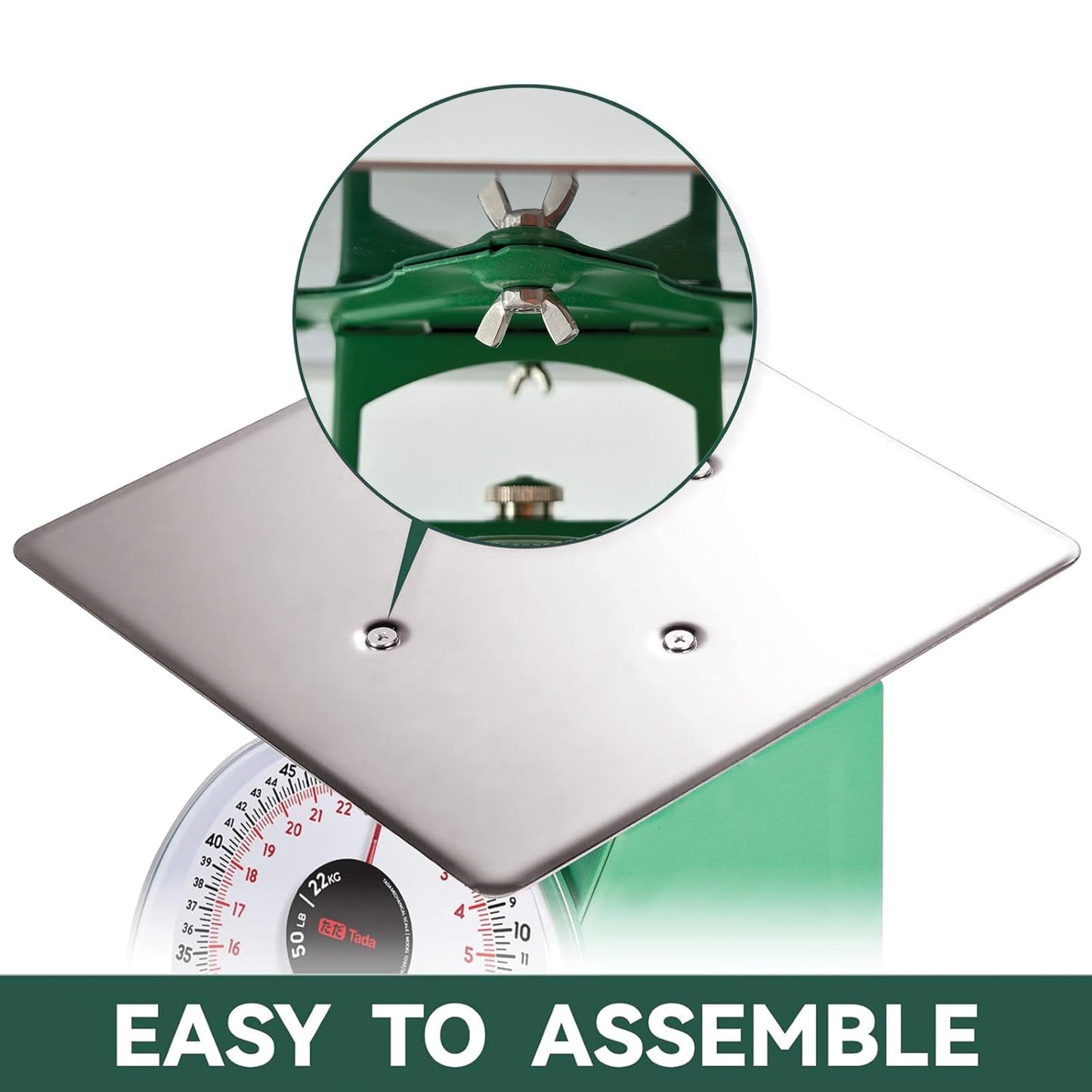 Tada 50lb Heavy Duty Mechanical Dial Kitchen and Food Scale with Stainless Steel Platform