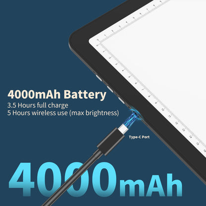 YINGWOND 9000LUX A4 Rechargeable Tracing Light Box with Padded Case,Wireless Diamond Art Light Board,Side Physical Buttons and Magnetic Portable Light Pad for Diamond Painting,Drawing,Sketching