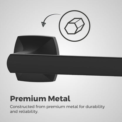 Pfister Vaneri Bath Towel Bar for Bathroom, 24-Inch, Wall-Mounted, Screw-In, Matte Black Finish, BTBVRI2B