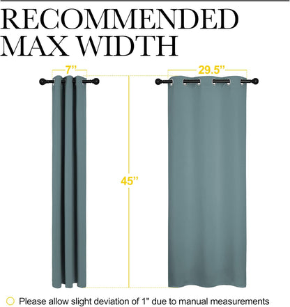 NICETOWN Blackout Curtains - Noise Reducing & Thermal Insulated Drape Panels | Greyish Blue, 2 Panels, W34 x L45-Inch