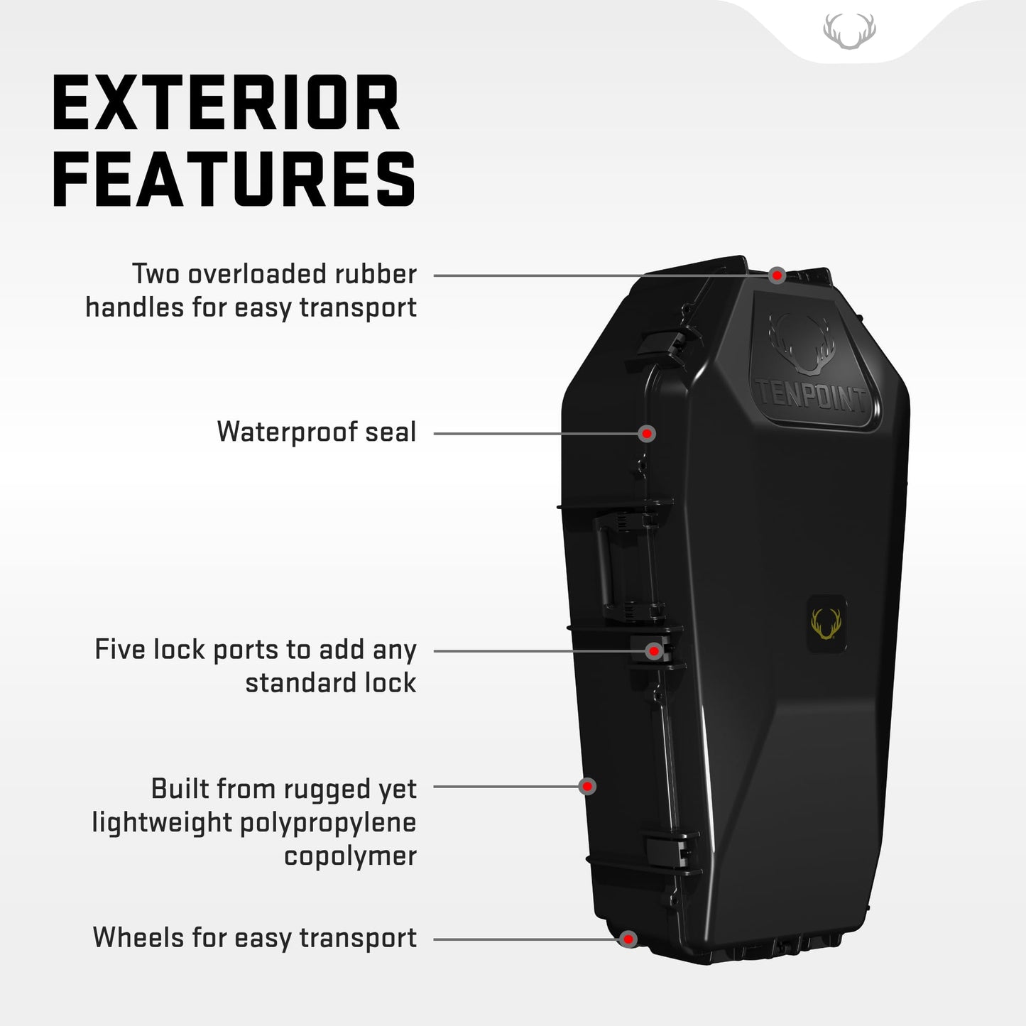 TenPoint Hard Case - Transportation, Storage & Protection for Crossbows - Airline Approved - 41” (L) x 21” (W) x 13.75” (D)