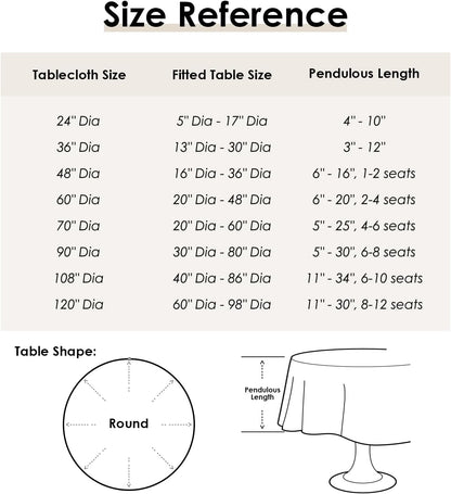 24 inch Small Round Tablecloth Faux Linen Farmhouse Textured Fabric Table Cover Wrinkle Resistant Washable Flaxen