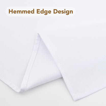 24x24 inch, NEWISHER White Square Tablecloth Heavy Duty Polyester Fabric Table Cloth, Washable Solid Reusable Table