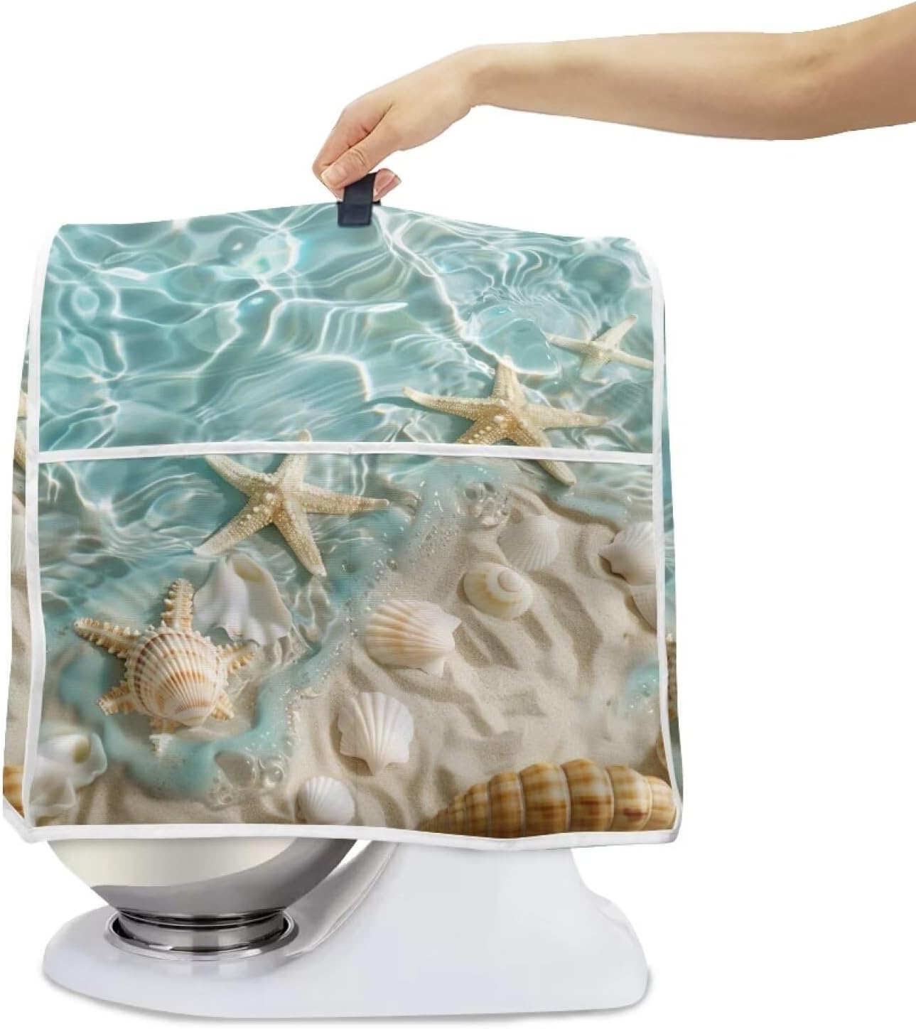 Beach Theme Stand Mixer Cover for Kitchen Aid Mixers with Pockets, Accessories for Kitchen Mixer