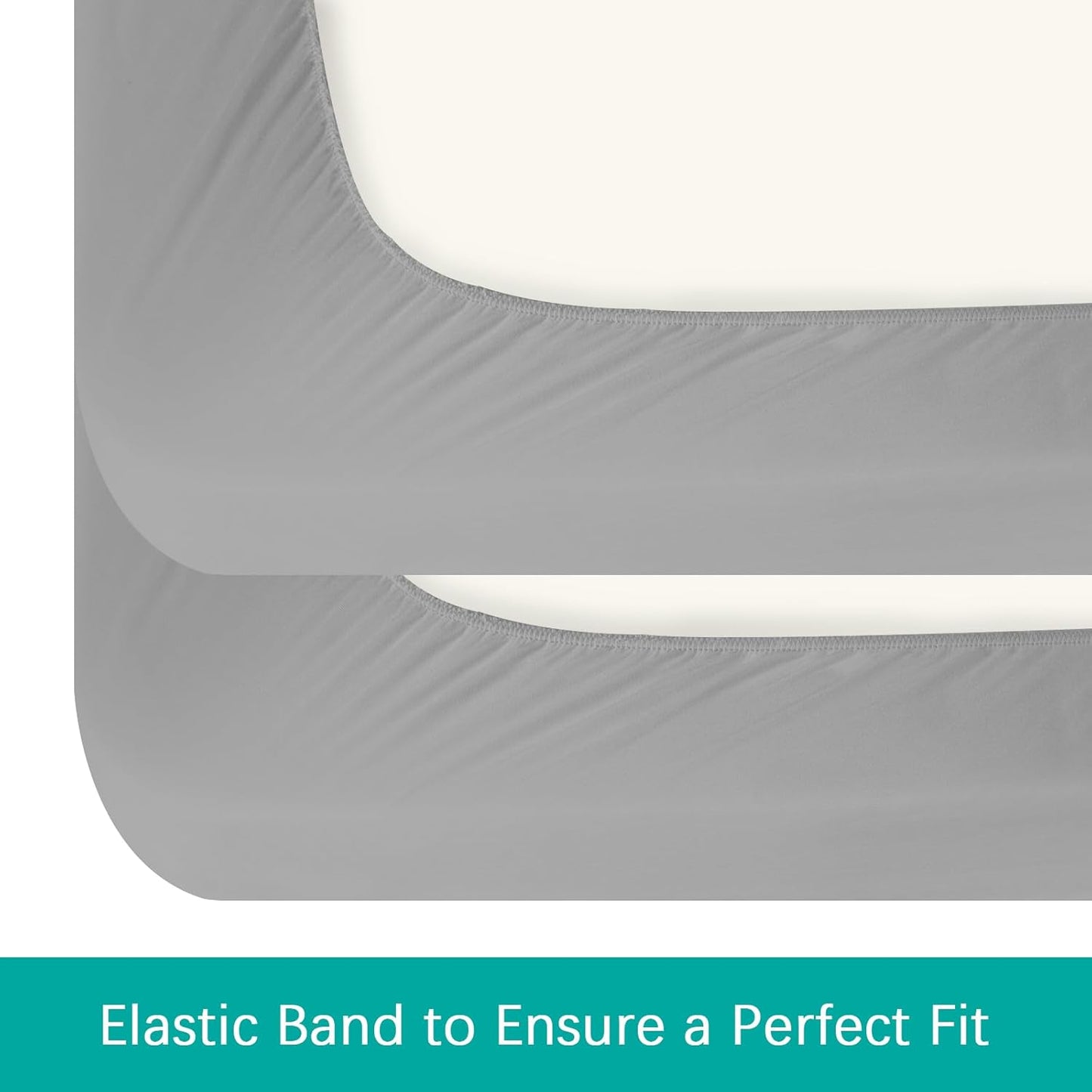 Skiennix Waterproof Crib Sheets - Ultra Soft & Breathable Toddler Mattress Protector | 2 Pack, Grey