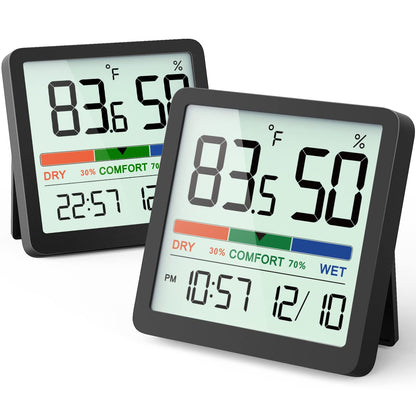 VOCOO Humidity Gauge Indoor Thermometer, Digital Humidity Sensor with Temperature Monitor, Accurate Hygrometer (2 Pack)