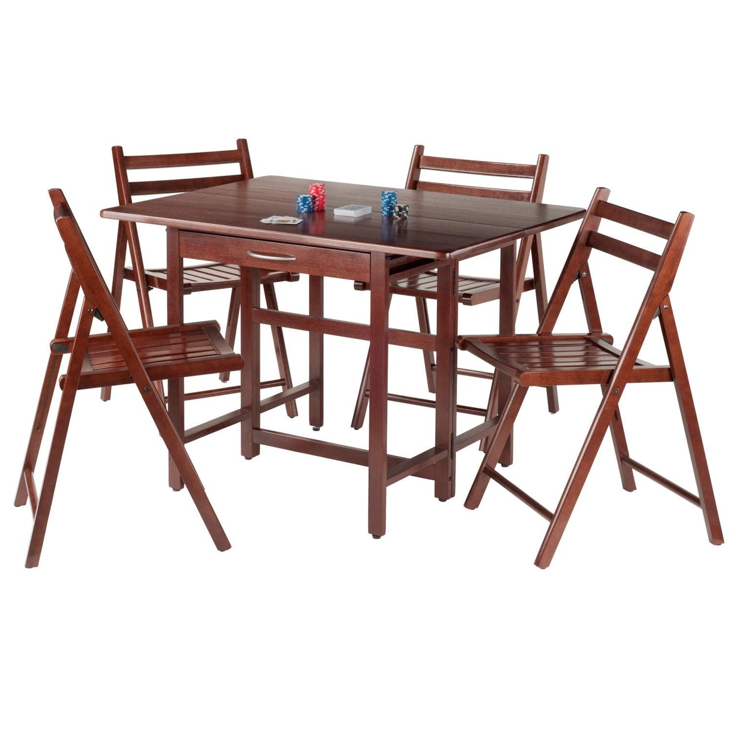 Winsome Wood Taylor 5-Pc Set Drop Leaf Table w/ 4 Folding Chairs