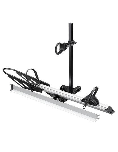 YOUNG ELECTRIC Single 1-Ebike Rack Hitch Mount with Ramp Foldable Bike Carrier 100 lbs. Capacity for Cars SUV Truck Trailer and RV