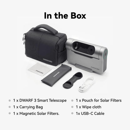 DWARFLAB Dwarf 3 Smart Telescope - Portable Astrophotography Camera, Capture Astronomy/Wildlife/Panorama, AZ/EQ Mode, Built-in Processing, 4K Auto-Tracking, Ultra-Light 3lb, Ideal for All Ages