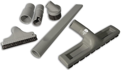 1.25" Gray Vacuum Attachment Kit with 2 Adapters, Compatible with Miele, Eureka, Kirby, Hoover, Shop Vac