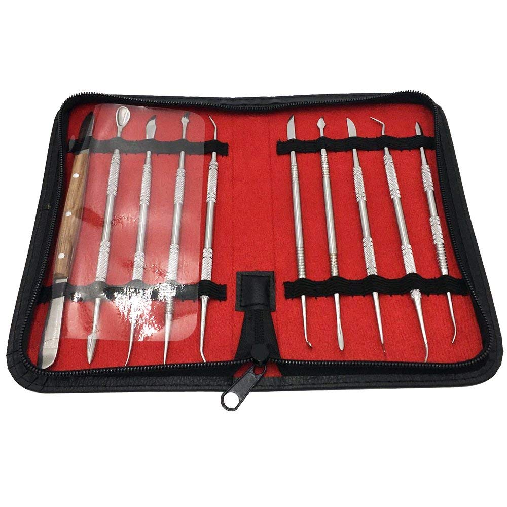 NIUPIKA Steel Wax Carving Tool Dental Clay Pottery Plaster Sculpture Carvers Tools Kit Dabber Tool Set