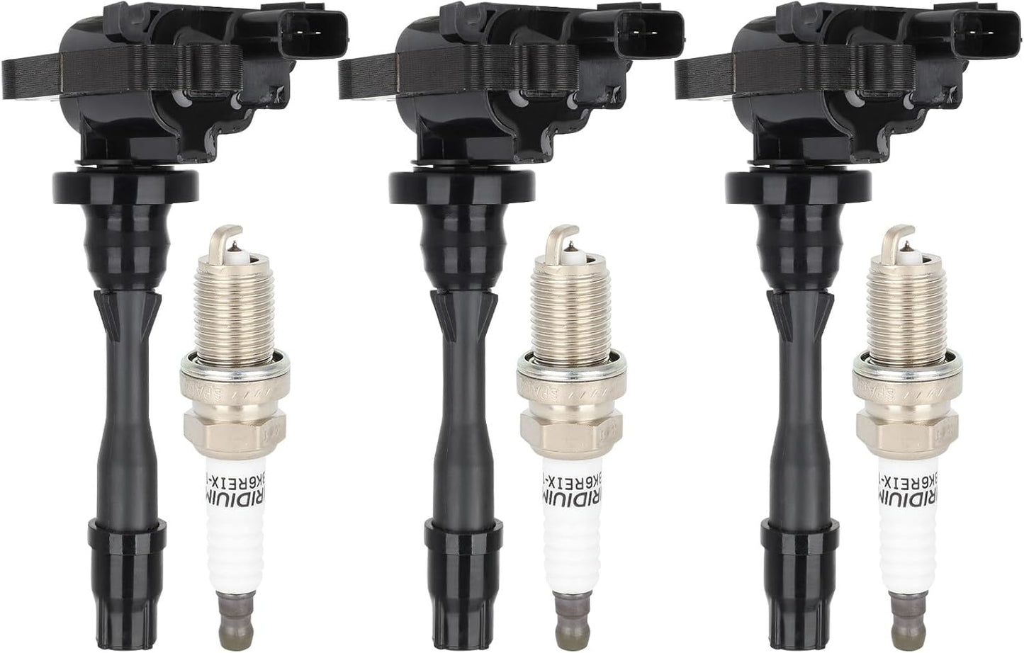 ECCPP 3 ignition coils with 3 iridium Spark Plugs,UF808,coils packs,for Smart Fortwo 2016-2017 0.9L‎224332428R,UF-808
