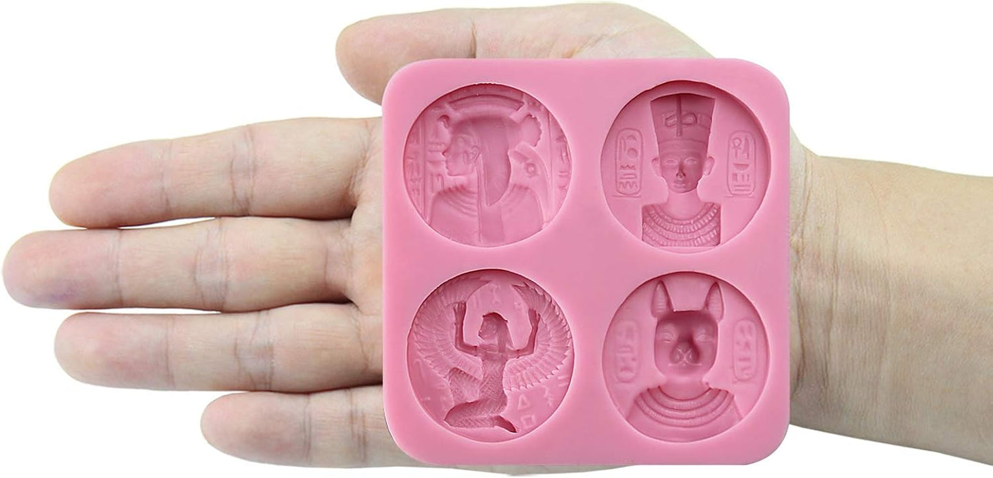 Funshowcase Antique Egypt Coins Inspired Chocolate Candy Silicone Mold for Cake Decorating, Crafting