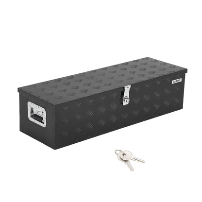 Garvee 30 Inch Aluminum Truck Bed Tool Box - Heavy Duty Diamond Plate Tool Chest with Lock and Keys | Storage Organizer for Pickup Trucks, RV, Trailers | Side Handles, 30 x 13 x 9.6 Inches, Black